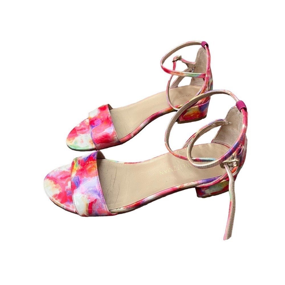 Stuart Weitzman Multicolor Block Heel Sandals - Size 8 - Picture 3 of 5
